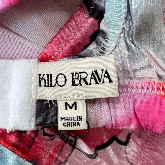 KILO BRAVA Floral Satin Jacquard Triangle Bralette Size M NWOT - Picture 7 of 7